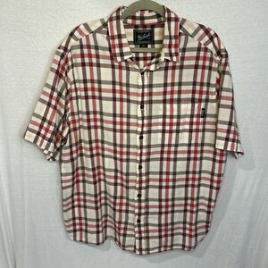 Woolrich Mens Size XL Plaid Button Front Shirt Short Sleeve Shirt